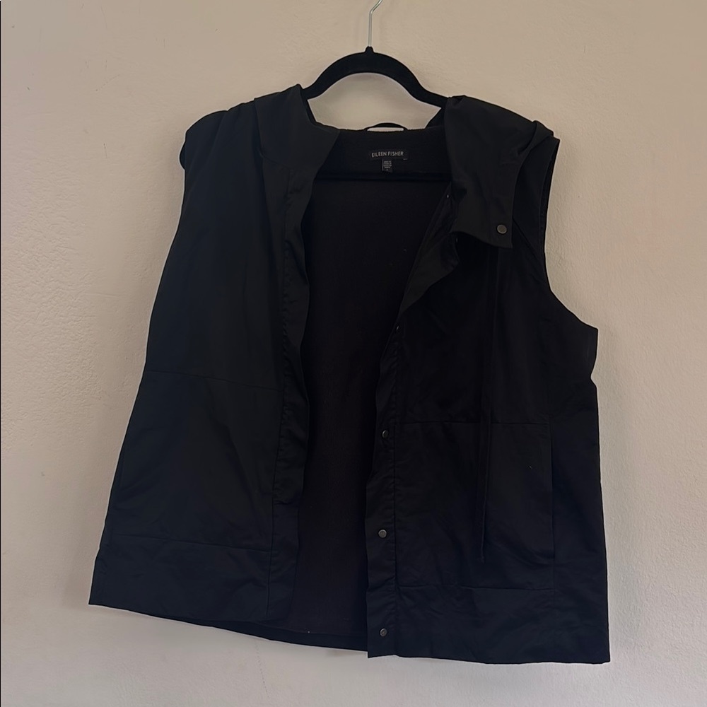 Eileen Fisher Black Textured Vest